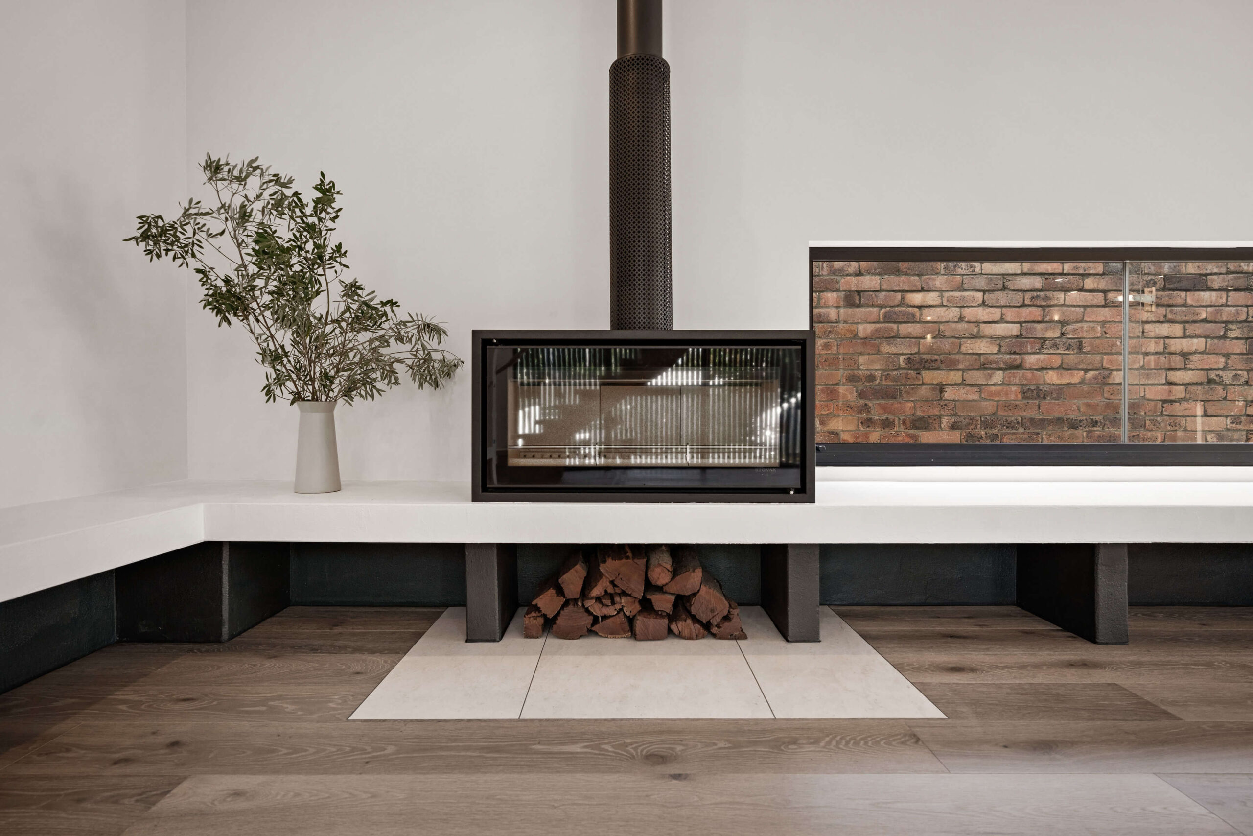 Custom Hebel bench seat and fire